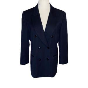 Liz Claiborne Navy Blue Wool Blazer Size 12P